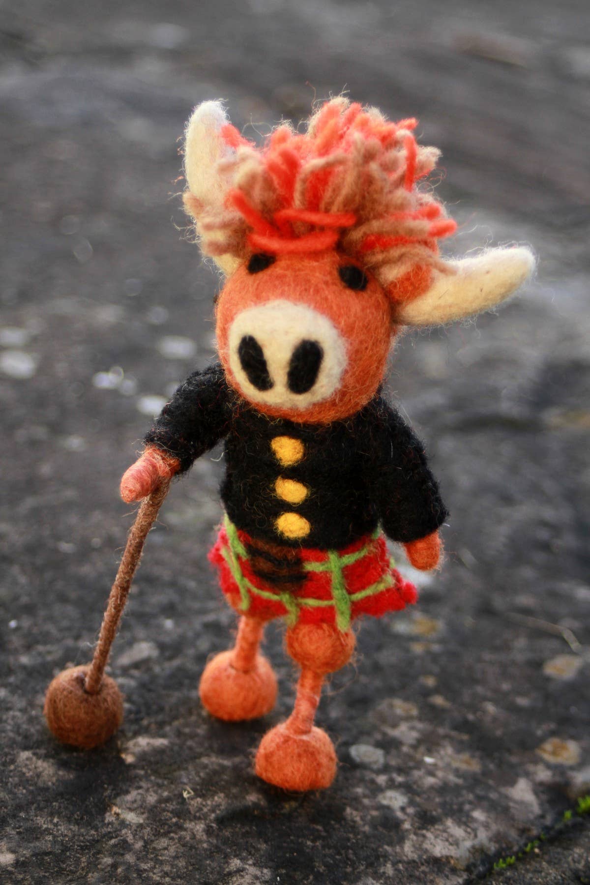 Hamish Felted Wool Scottish Highland Cow Standing Decoration