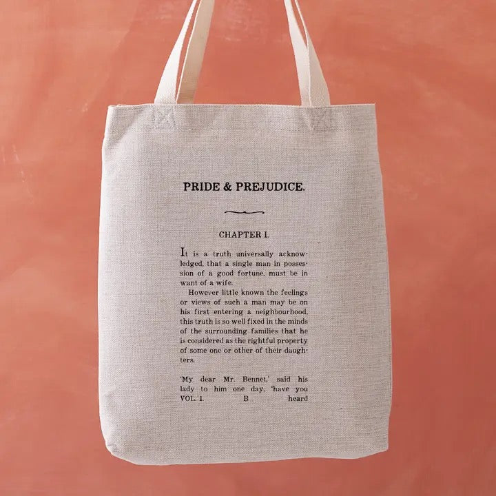 Bolsa de tela con cita literaria sobre el té de CS Lewis
