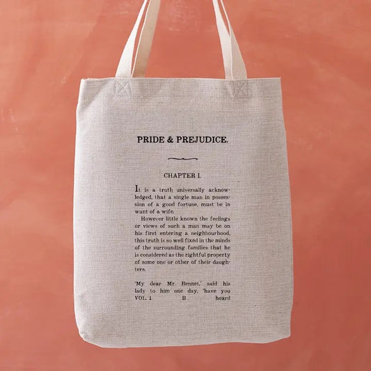 Bolsa de tela con cita literaria sobre el té de CS Lewis