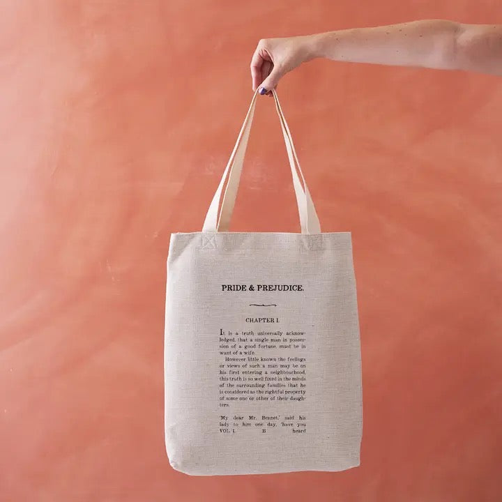 Bolsa de tela con cita literaria sobre el té de CS Lewis