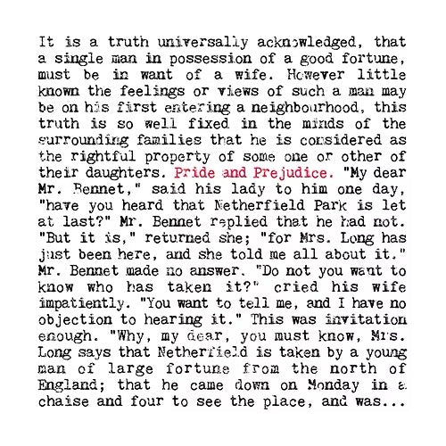 Pride and Prejudice Greeting card