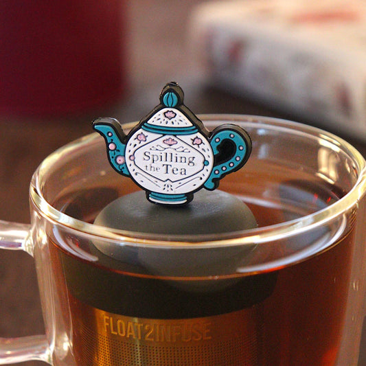 Spill the Tea | Floating Tea Infuser | Black Base | Blue