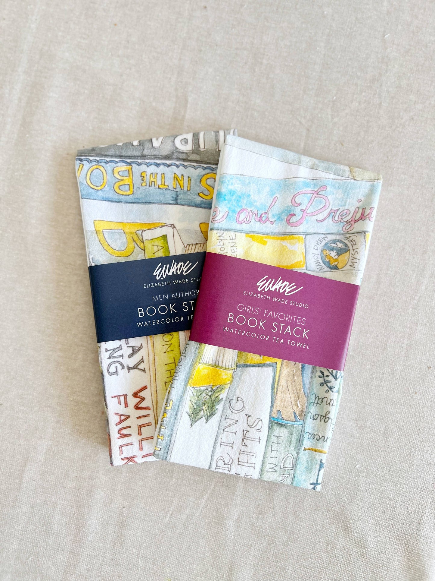 Book Stack Tea Towel