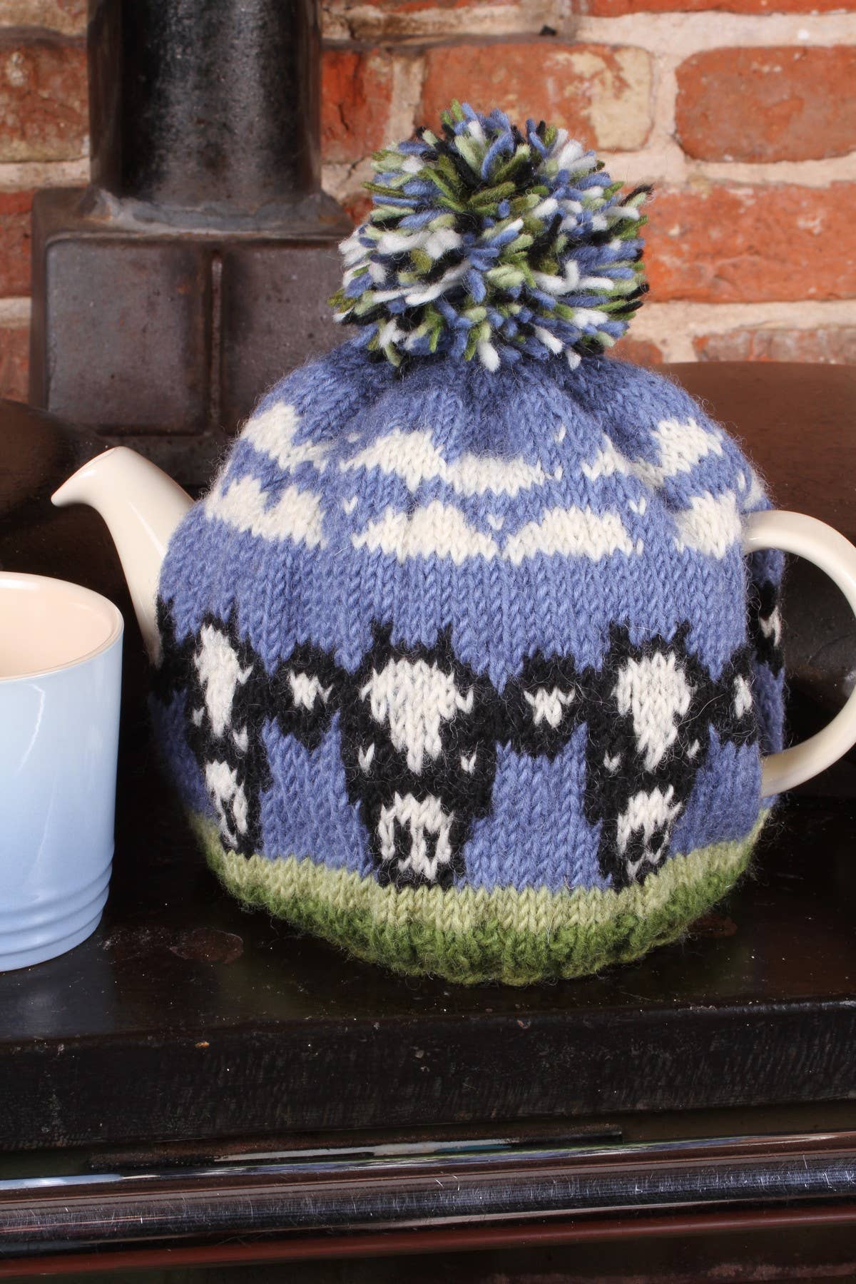 Dairy Cow Animal Farm Hand Knit Wool Tea Cosy, Tea Pot Cover