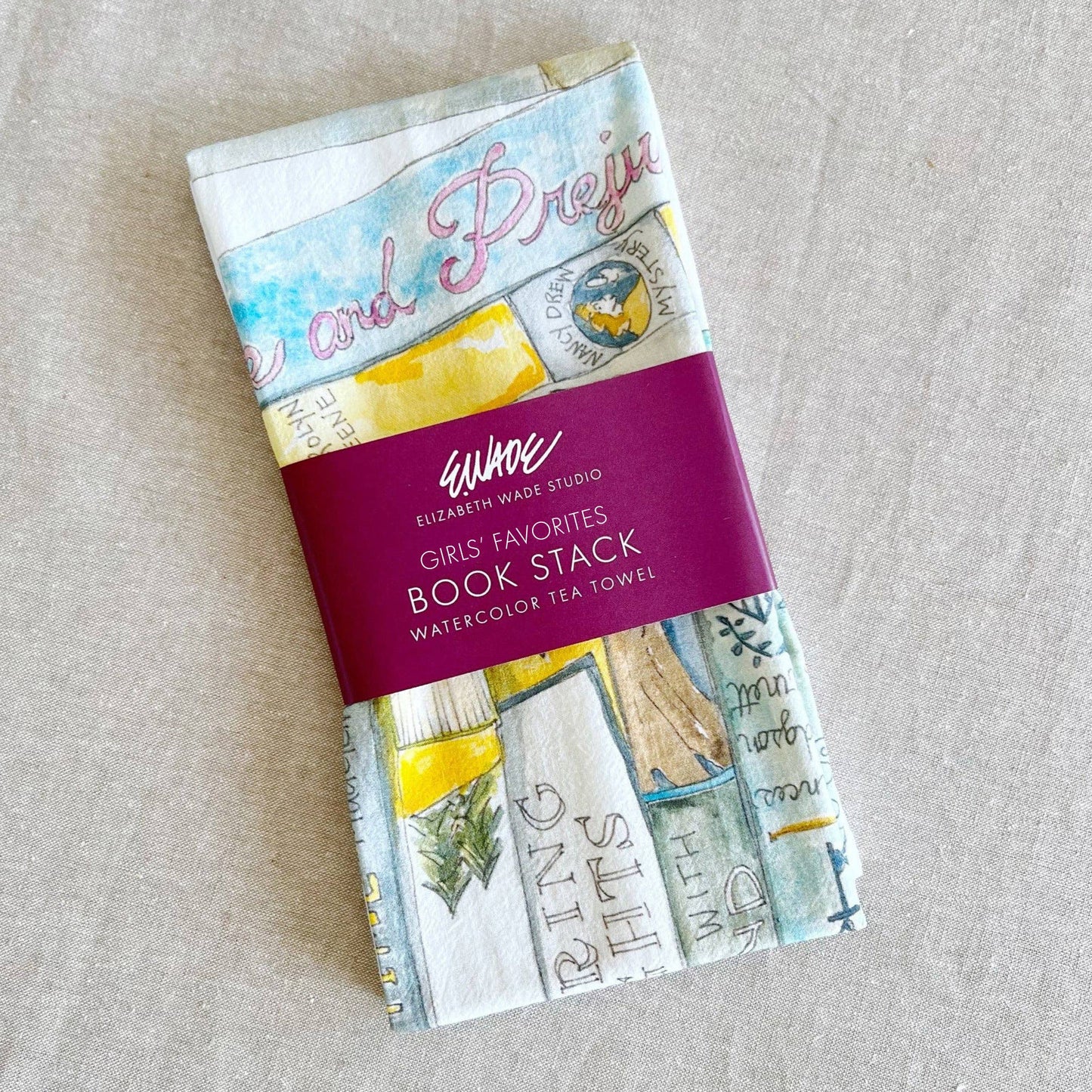 Book Stack Tea Towel