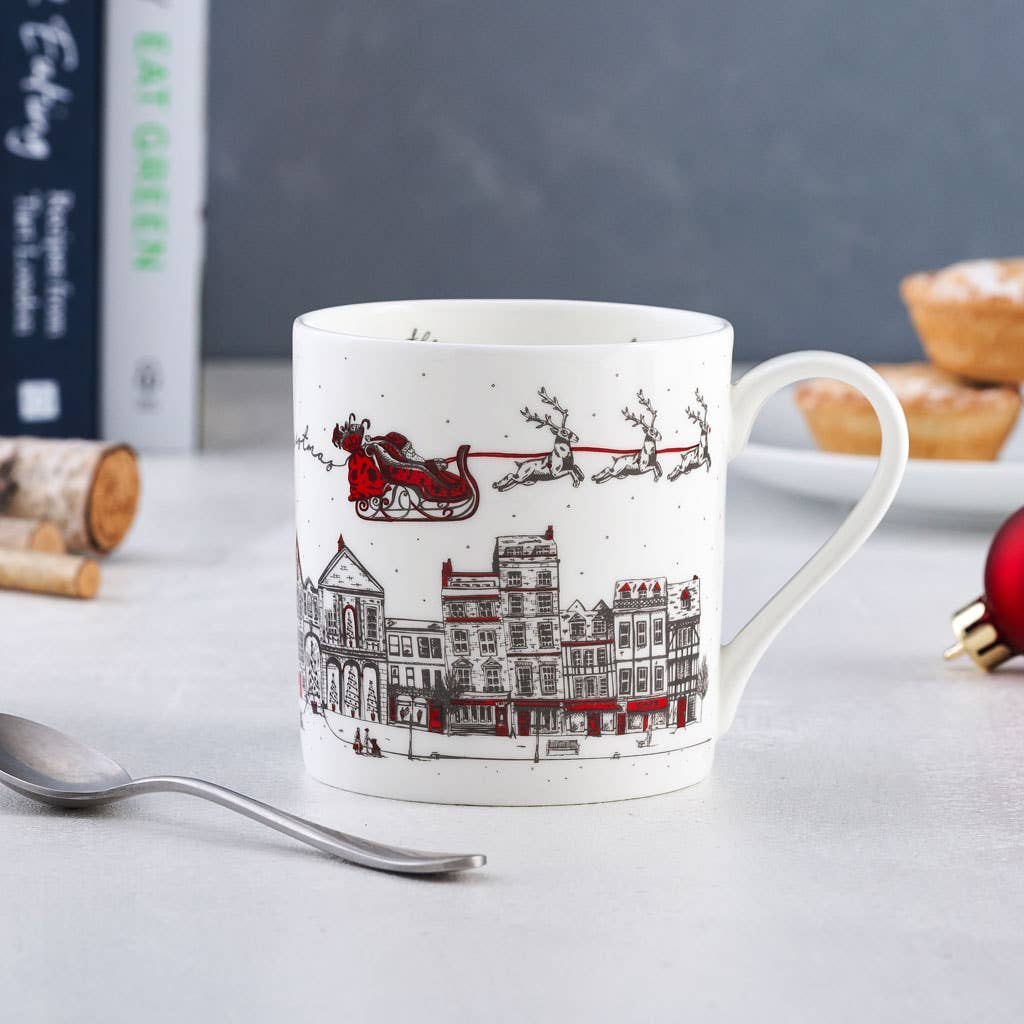 Santa’s Sleigh Mug — Festive London scene mug