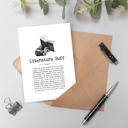 Literature Buff Card, Book Shop Greeting Card