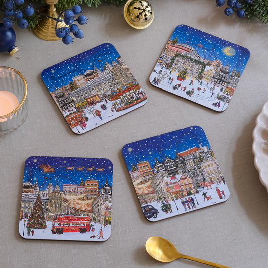 A London Christmas Tale Set of 4 Coasters