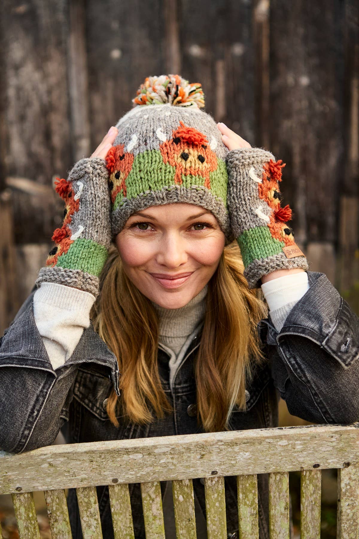 Herd of Highland Cow Knitted Wool Bobble Beanie Hat