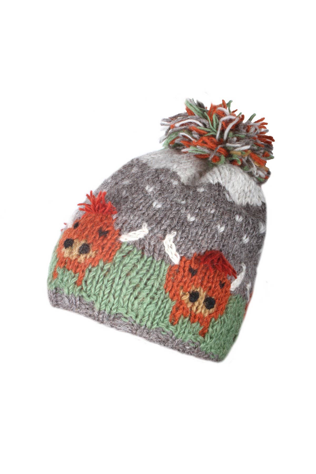 Herd of Highland Cow Knitted Wool Bobble Beanie Hat