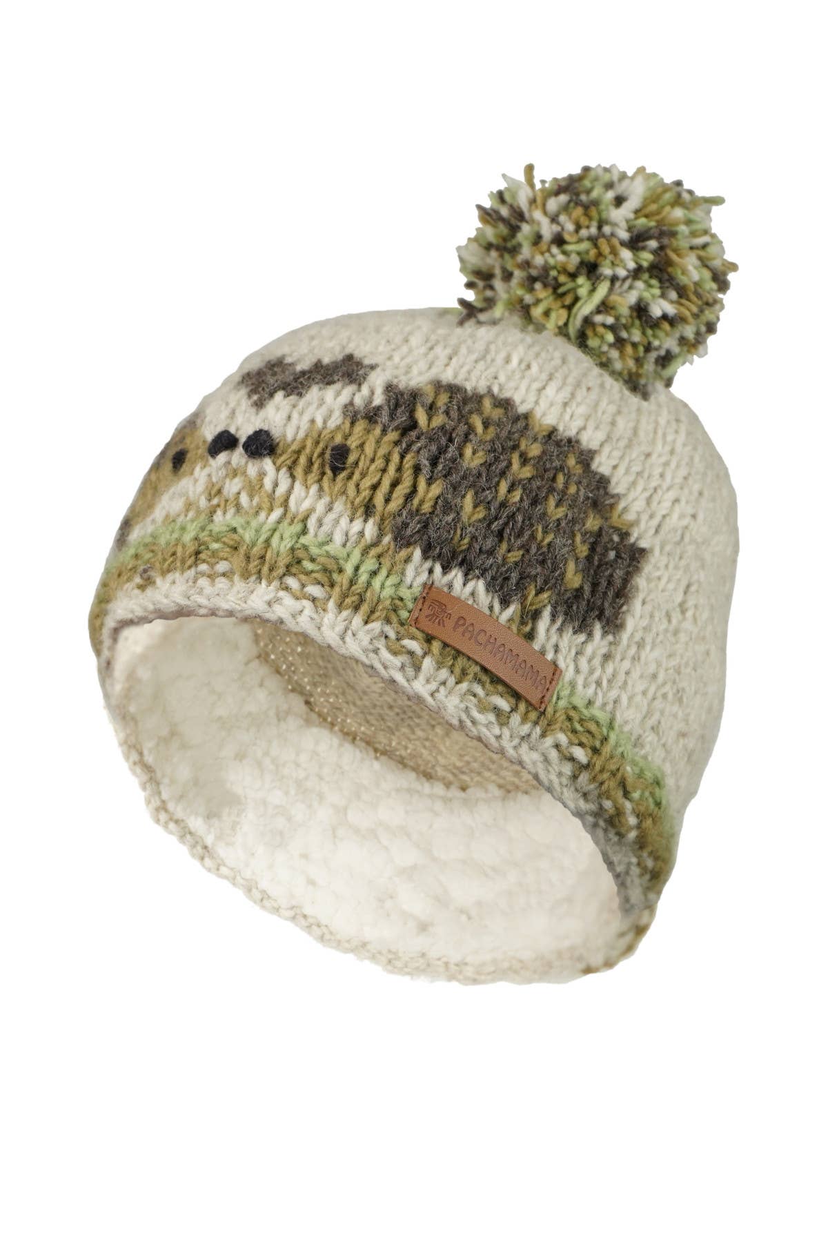 Hedgehog Natural Hand Knitted Wool Animal Bobble Beanie Hat