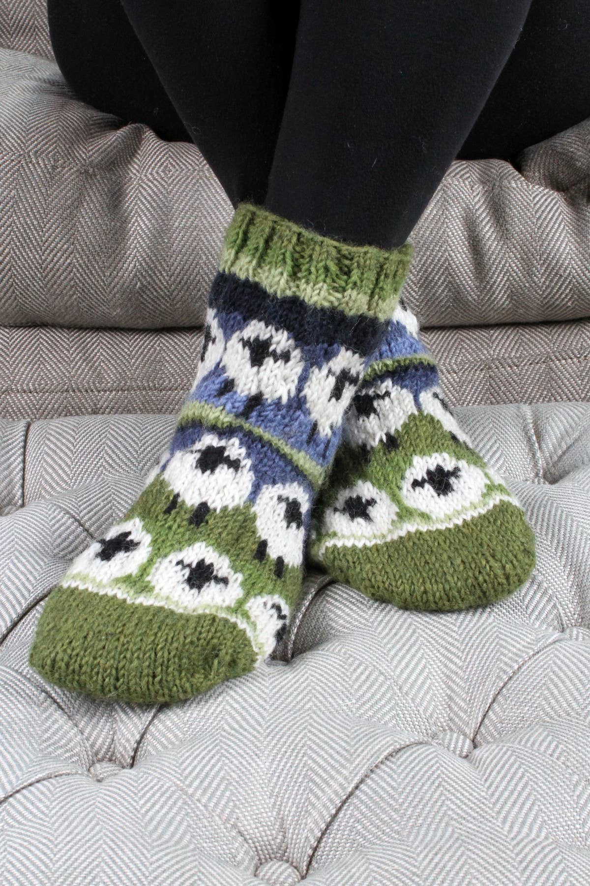 Flock of Sheep - Knitted Natural Wool White Sheep Sofa Socks
