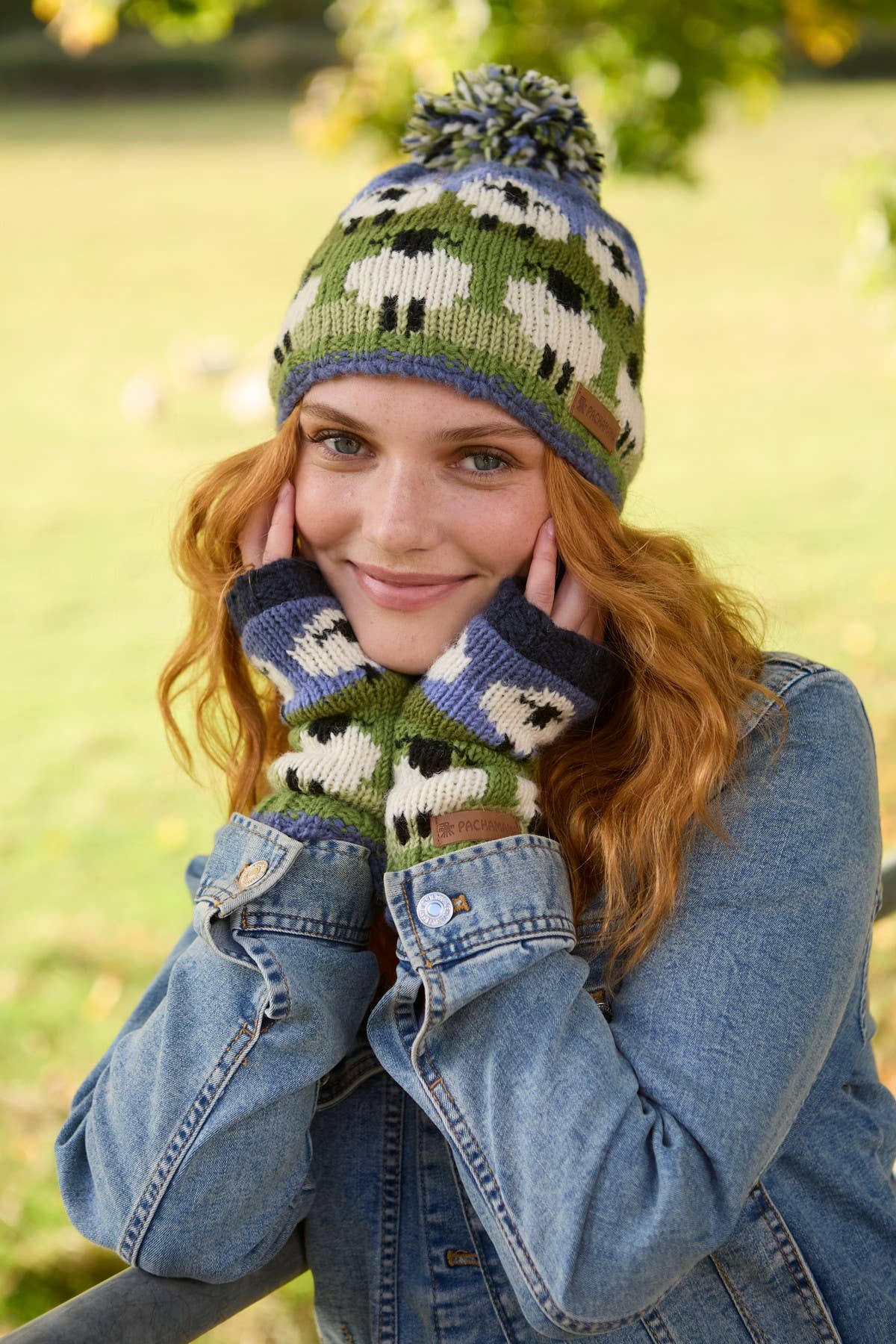 Flock of Sheep - Knitted Wool White Sheep Bobble Beanie Hat