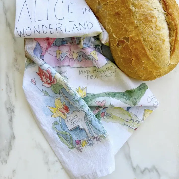 Alices Adventures in Wonderland tea towel