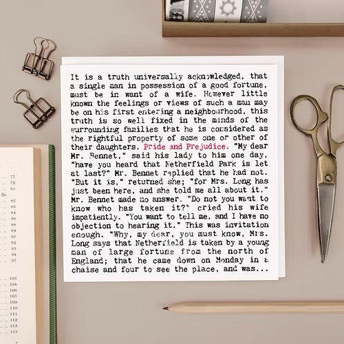Pride and Prejudice Greeting card