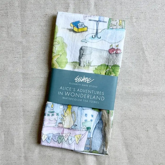 Paño de cocina con mapa de la historia de Orgullo y prejuicio