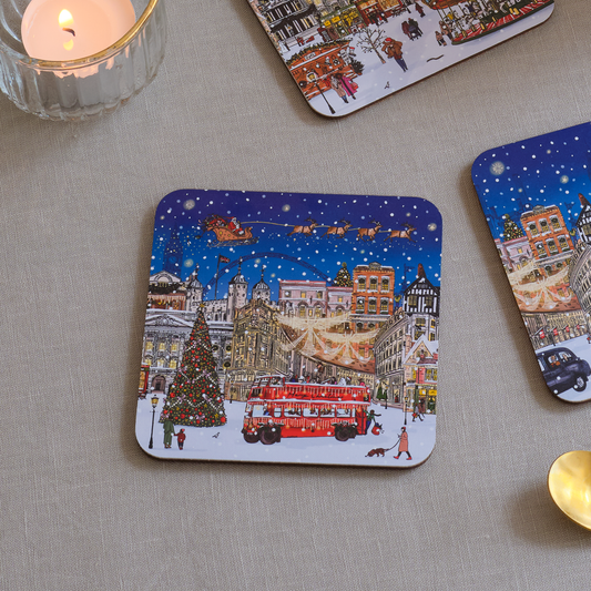 A London Christmas Tale Set of 4 Coasters