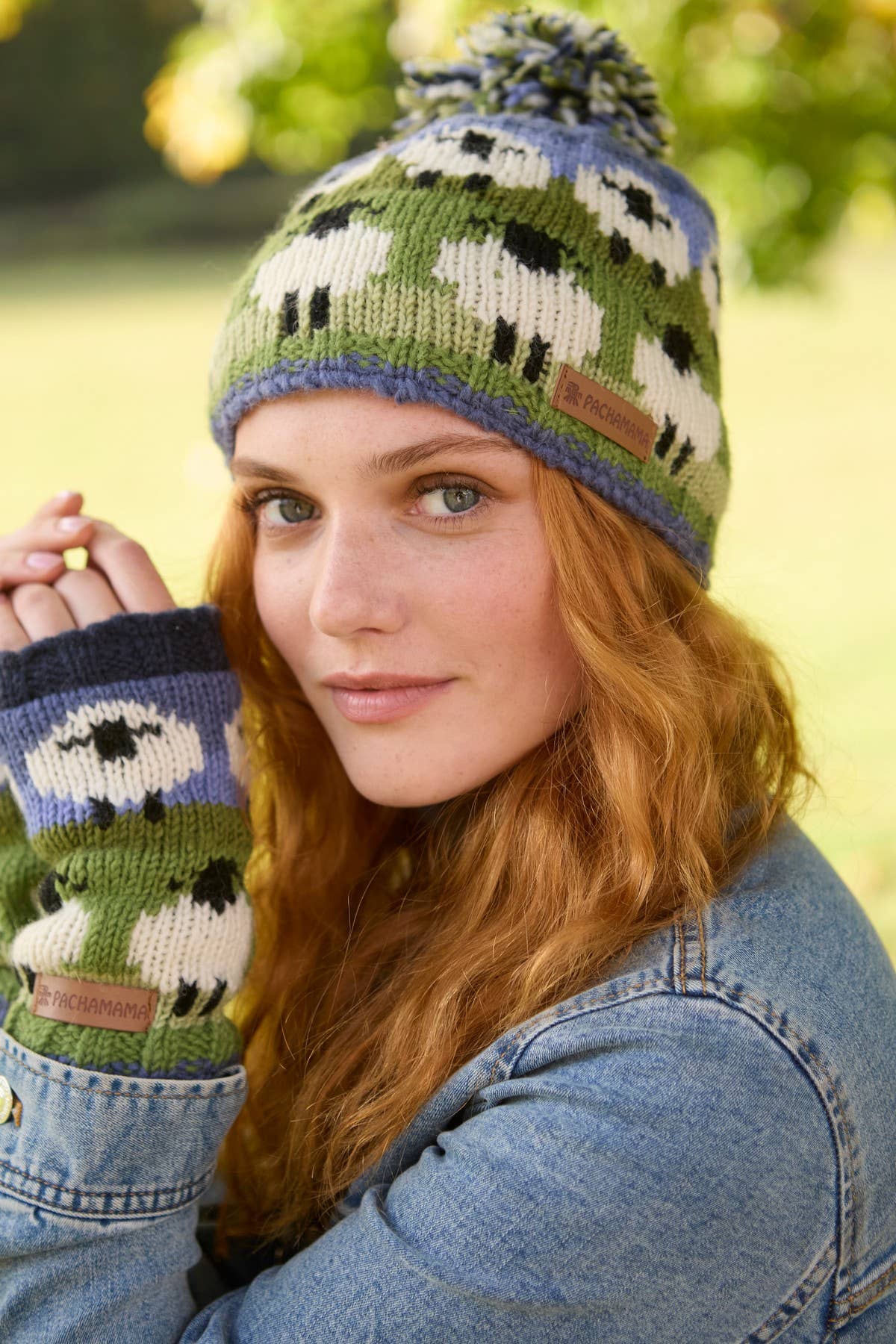Flock of Sheep - Knitted Wool White Sheep Bobble Beanie Hat