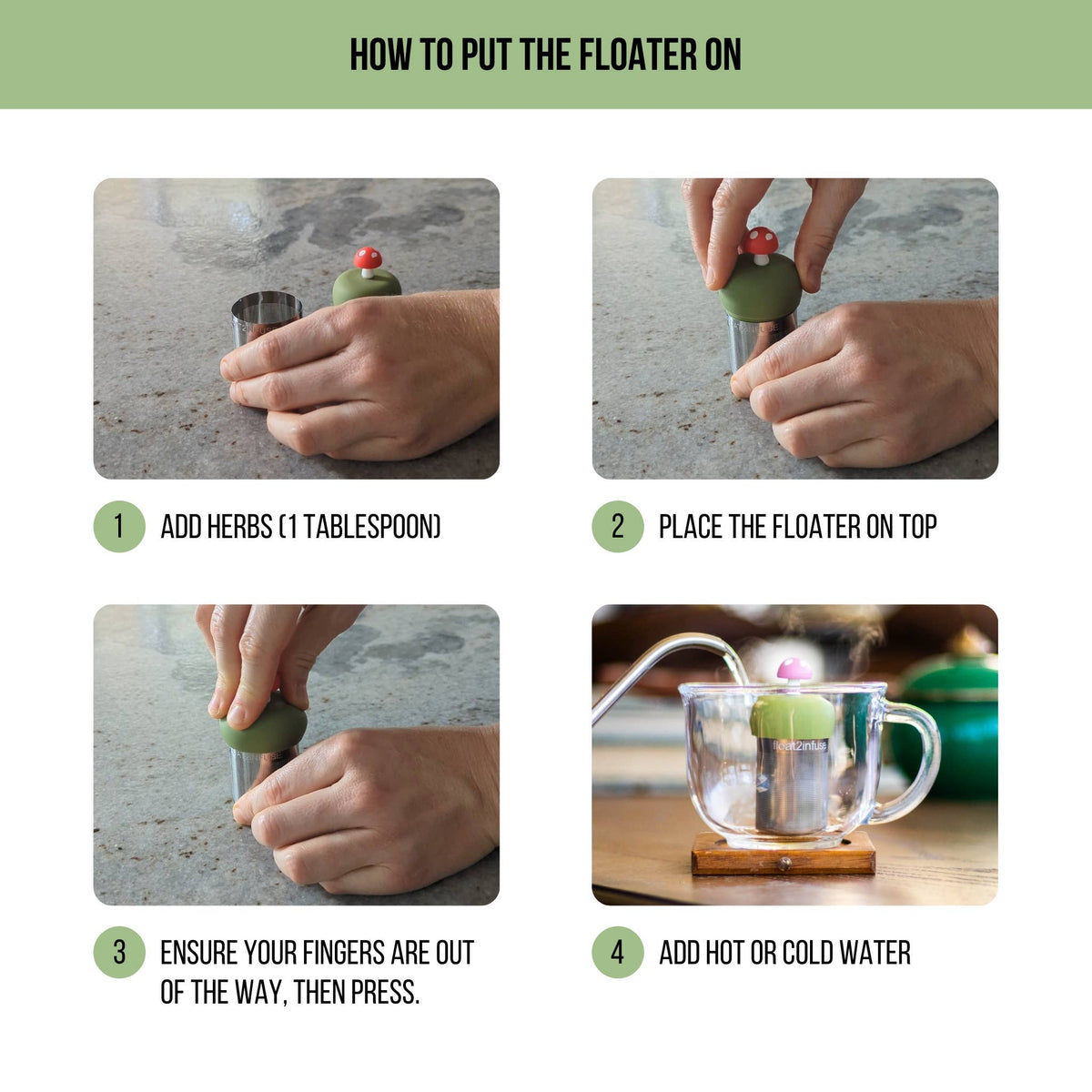 Baby Highland Cow | Floating Tea Infuser | Green Base