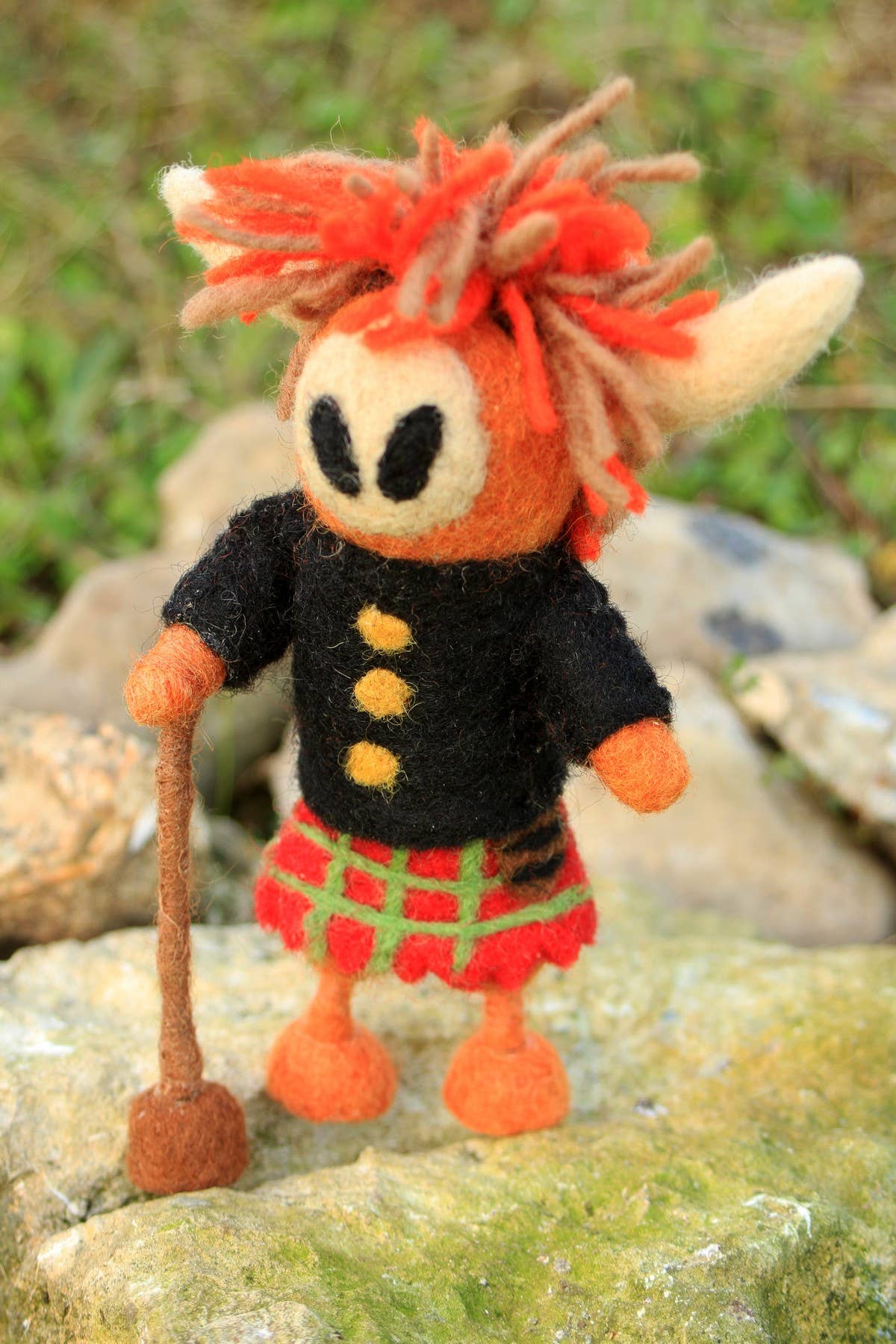 Hamish Felted Wool Scottish Highland Cow Standing Decoration